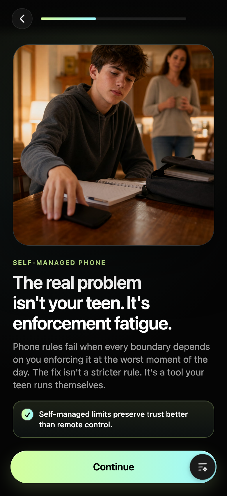 After Variation: self-managed teen reframe