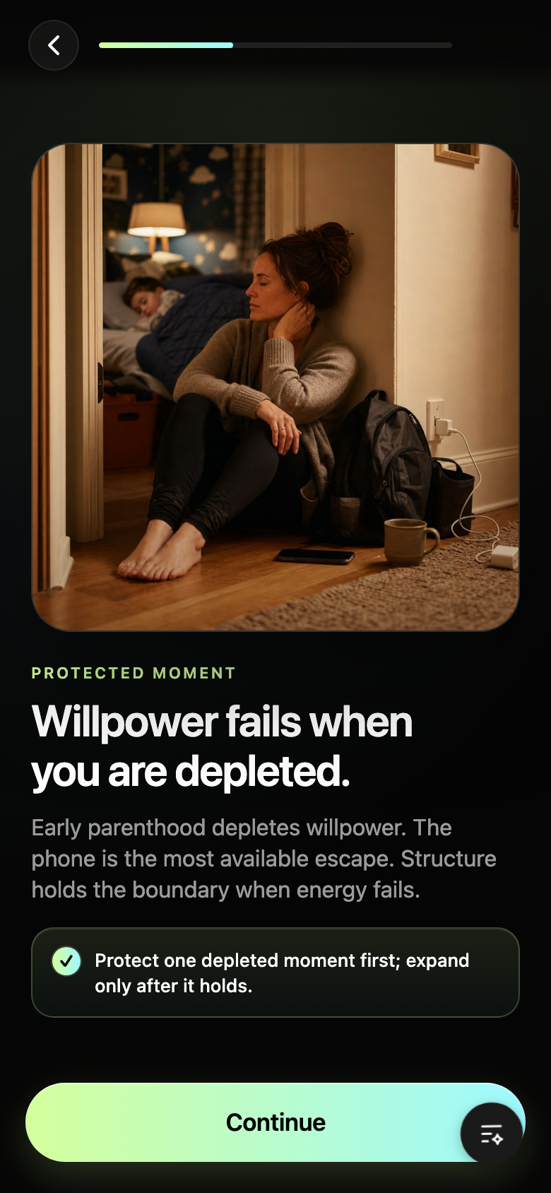 After Variation: protected early-parenthood moment